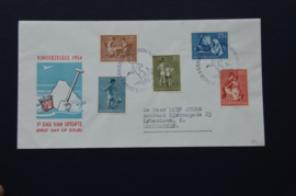 NEDERLAND 1954 FDC E19 OPEN KLEP