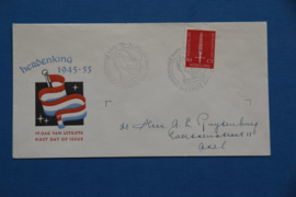 NEDERLAND 1955 FDC E22 OPEN KLEP