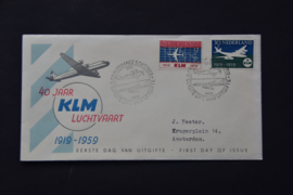 NEDERLAND 1959 FDC E40 GESLOTEN KLEP