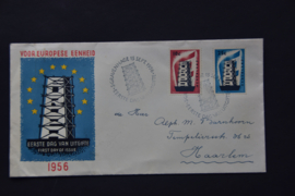 NEDERLAND 1956 FDC E27 GESLOTEN KLEP