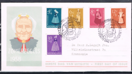 NEDERLAND 1958 FDC E34 OPEN KLEP