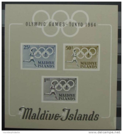 MALEDIVEN 1964 MCHL BLOK 2 OLYMPISCHE SPELEN  ++ M3 012