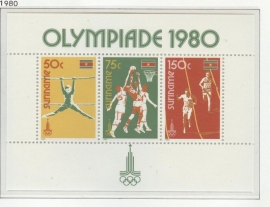 REP. SURINAME 1980 ZBL SERIE 215 OLYMPISCHE OLYMPICS MOSKOU