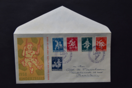 NEDERLAND 1958 FDC E36 OPEN KLEP