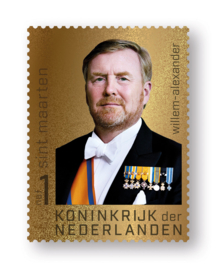 ST. MAARTEN 2025 GOUDEN ZEGEL KONING WILLEM-ALEXANDER