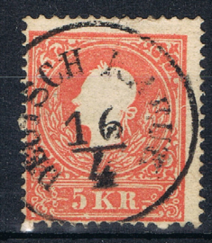 1858/59 ANK 13 TYPE II KAISERKOPF LINKS ++ S 235