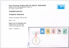 NEDERLAND 1956 FDC E26 OPEN KLEP + KURZBEFUND VLEEMING