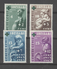 SURINAME POSTFRIS NVPH 420-23 GROENE KRUIS