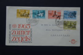 NEDERLAND 1965 FDC 74 GETYPT OPEN KLEP ++ VOORBEELD SCAN