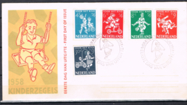 NEDERLAND 1958 FDC E36 OPEN KLEP VERWIJDERD ADRES