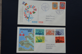 FDC JAARGANG 1959 COMPLEET GEBRUIKT. CAT 60€