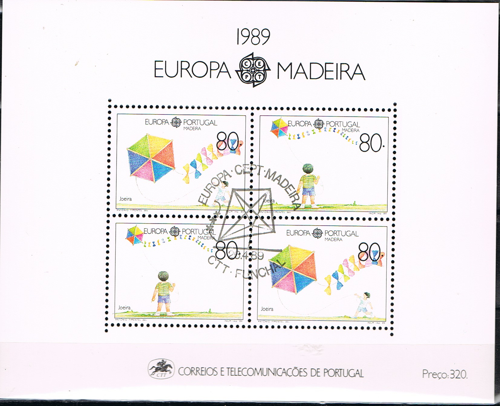 Portugal Madeira 1989 Mchl Blok 10 EUROPA  Postfris gestempeld ++ D(B) 214