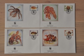 237 ++ FDC WWF WNF WERELD NATUUR FONDS ++ BRITISH ANTARCTIC KRABBEN