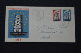 NEDERLAND 1956 FDC E27 GESLOTEN KLEP