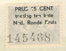 NEDERLAND 1943 NVPH 407 MET KRUIS EN TEKST ++ H 422