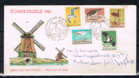 NEDERLAND 1961 FDC E47 OPEN KLEP