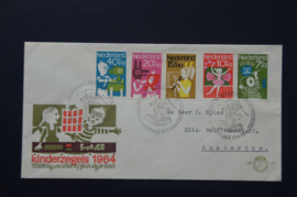 NEDERLAND 1964 FDC 69 GETYPT OPEN KLEP ++ VOORBEELD SCAN