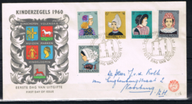 NEDERLAND 1960 FDC E46 OPEN KLEP