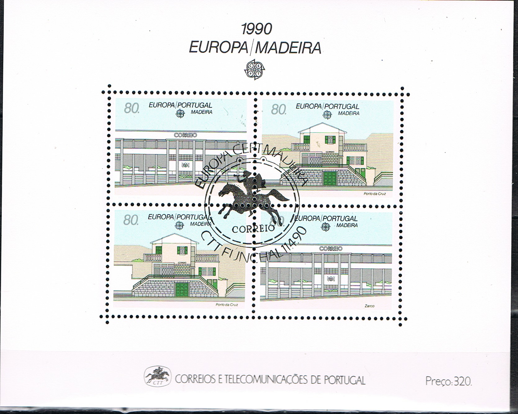 Portugal Madeira 1990 Mchl Blok 11 EUROPA  Postfris gestempeld ++ D(B) 214