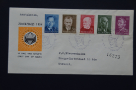 NEDERLAND 1954 FDC E16 GESLOTEN KLEP