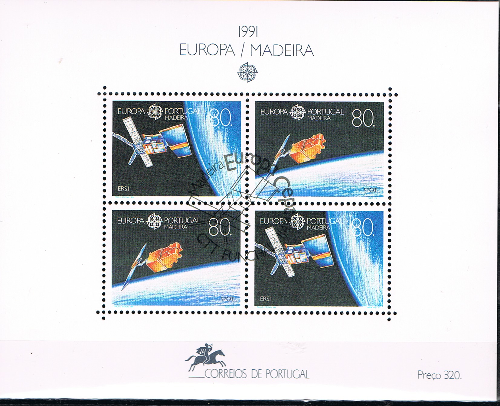 Portugal Madeira 1991 Mchl Blok 12 EUROPA  Postfris gestempeld ++ D(B) 214