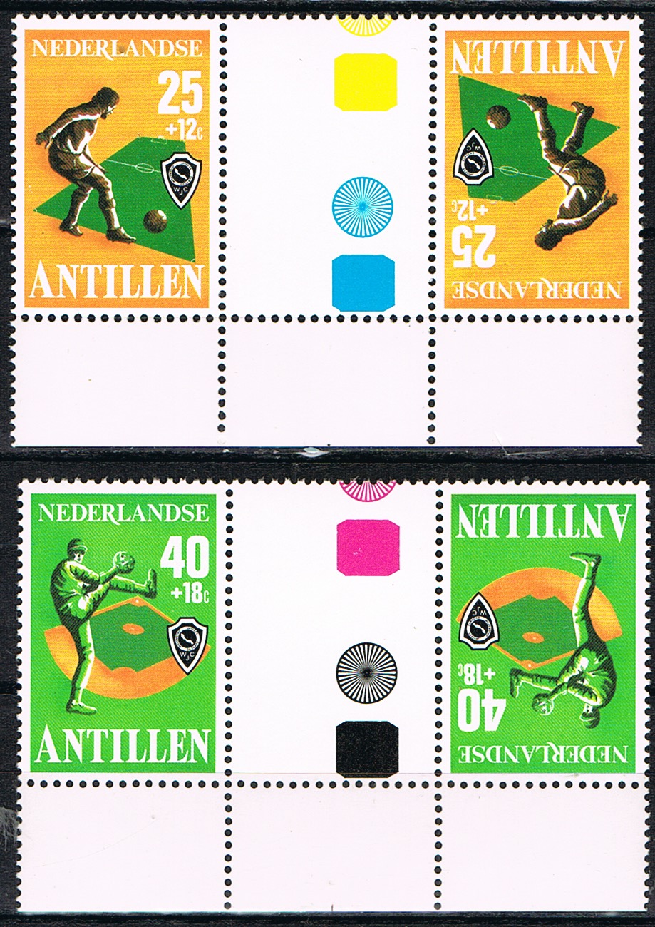 ANTILLEN 1978 NVPH SERIE 576a keerdrukken met tussenstrook