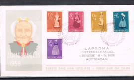 NEDERLAND 1958 FDC E34 GESLOTEN KLEP