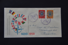 NEDERLAND 1958 FDC E37 GESLOTEN KLEP