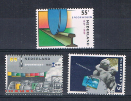 NEDERLAND 1989 NVPH 1430-32 ++ SPOORWEGEN TREIN