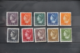 CURAÇAO 1947 NVPH 168-177 TROPISCH  PLAK(REST) ++ R 115