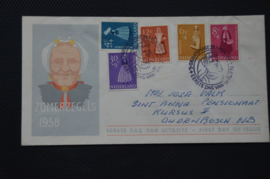 NEDERLAND 1958 FDC E34 GESLOTEN KLEP