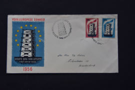 NEDERLAND 1956 FDC E27 GESLOTEN KLEP