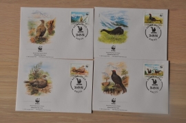 212 ++ FDC WWF WNF WERELD NATUUR FONDS ++ AZERBEIDZJAN VOGELS BIRDS