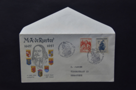 NEDERLAND 1957 FDC E30 OPEN KLEP