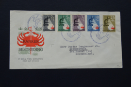 NEDERLAND 1955 FDC E23 BOVEN OPEN GESNEDEN