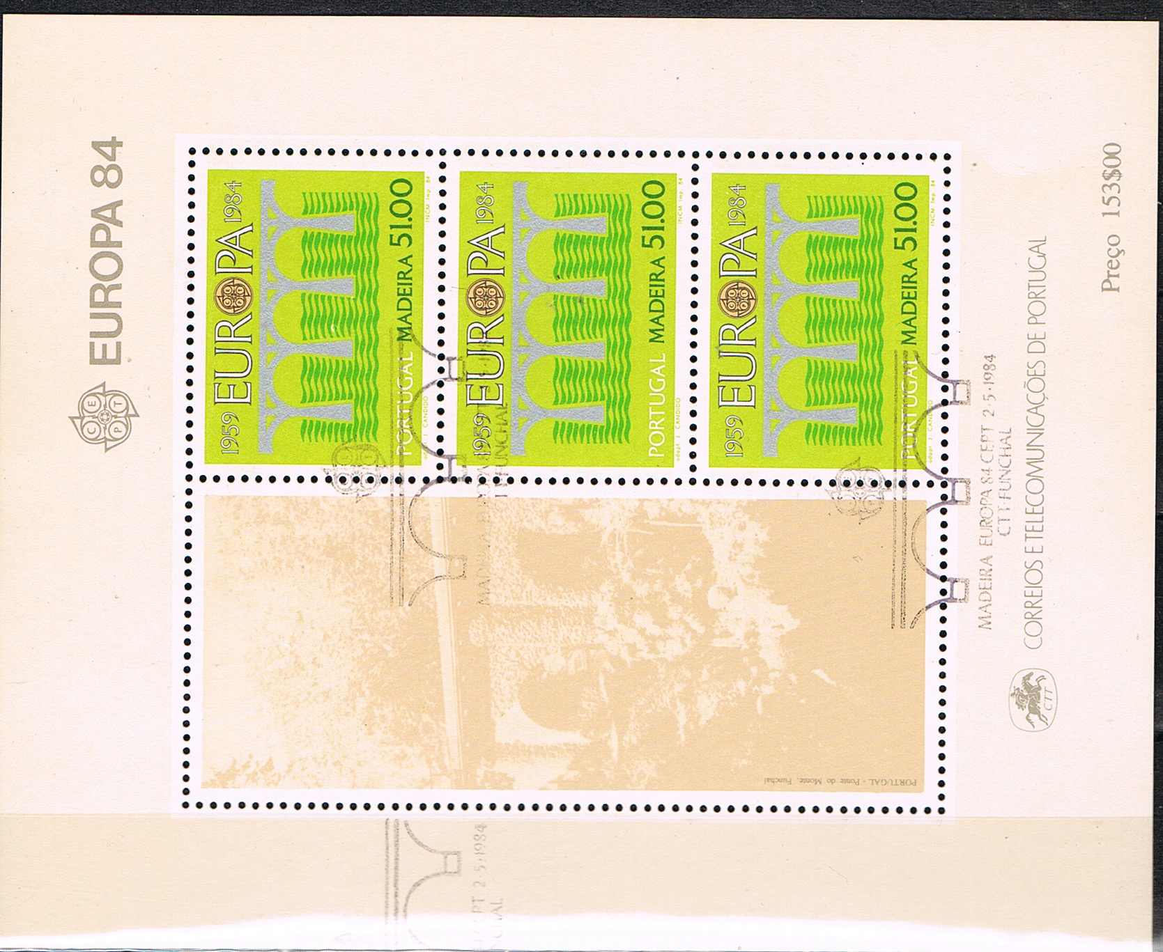 Portugal Madeira 1984 Mchl Blok 5 EUROPA  Postfris gestempeld ++ D(B) 214