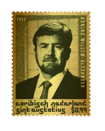 ST EUSTATIUS 2020 WILLEM ALEXANDER GOUDEN ZEGEL