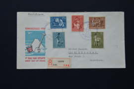NEDERLAND 1954 FDC E19 BOVEN OPEN GESNEDEN