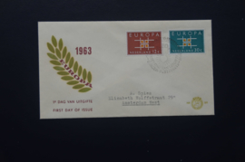 NEDERLAND 1963 FDC E59 GETYPT OPEN KLEP ++ VOORBEELD SCAN