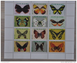 REP. SURINAME 2012 VLINDERS BUTTERFLIES PAPILLON