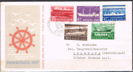 NEDERLAND 1957 FDC E29 OPEN KLEP