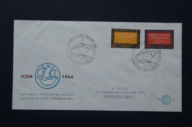 NEDERLAND 1966 FDC 78 GETYPT OPEN KLEP ++ VOORBEELD SCAN