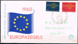 NEDERLAND 1960 FDC E45 GESLOTEN KLEP