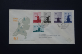 NEDERLAND 1963 FDC E56 GETYPT OPEN KLEP ++ VOORBEELD SCAN