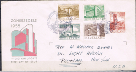 NEDERLAND 1955 FDC E21 GESLOTEN KLEP