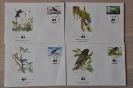 279 + FDC WWF WNF WERELD NATUUR FONDS ++ DOMINICA VOGELS BIRDS