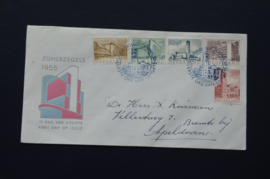 NEDERLAND 1955 FDC E21 GESLOTEN KLEP