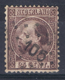 NEDERLAND 1867 NVPH 11 GESTEMPELD 105 TIEL ++ I(N) 005