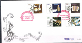ARUBA 2016 FDC E 221 MUZIEK INSTRUMENTEN