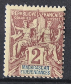 P 250 ++ MADAGASCAR 1896 ONGEBRUIKT HINGED